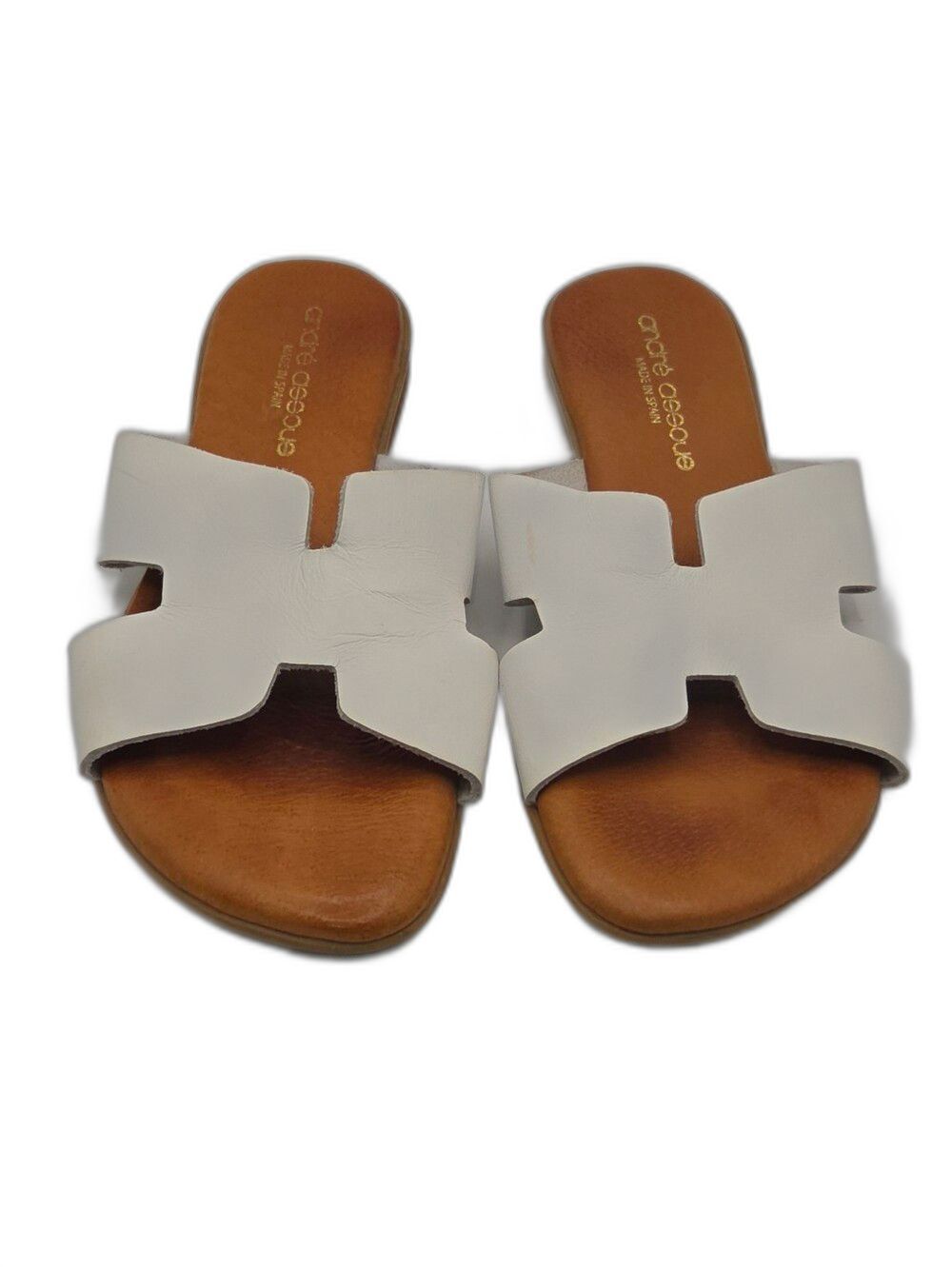 André Assous Women's Nadenka Sandals White Leather Size 6